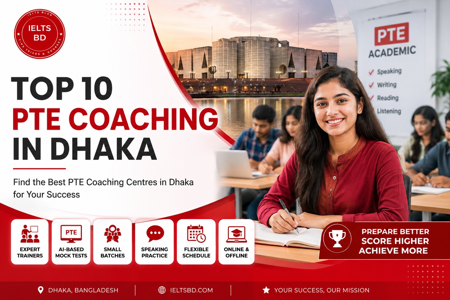 Top 10 PTE coaching in Dhaka